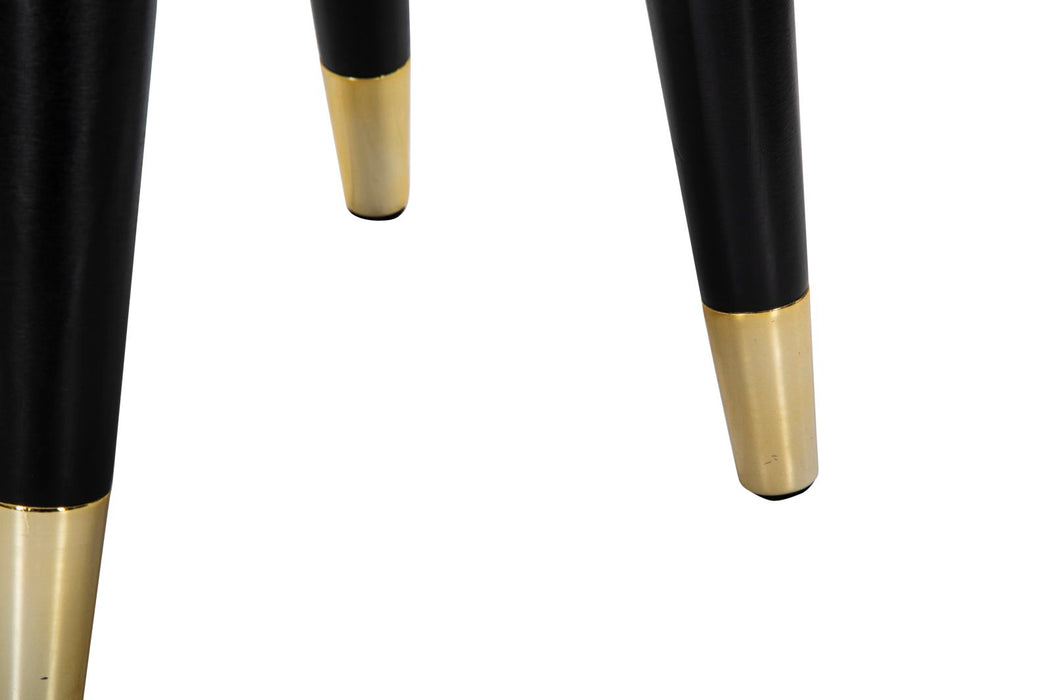 Taburet Mauro Ferretti Paris Crema/Gold  Ø 35X40,5 cm, Crem/Negru / Auriu