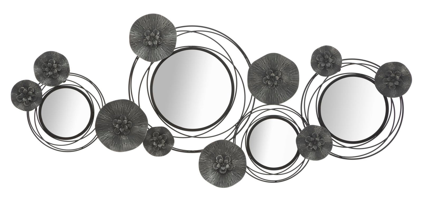 Decoratiune de Perete Mauro Ferretti With Mirrors Dark Round  117X5,5X49 cm, Negru/ Gri