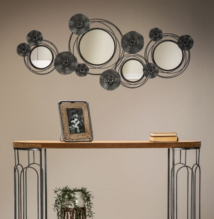 Decoratiune de Perete Mauro Ferretti With Mirrors Dark Round  117X5,5X49 cm, Negru/ Gri