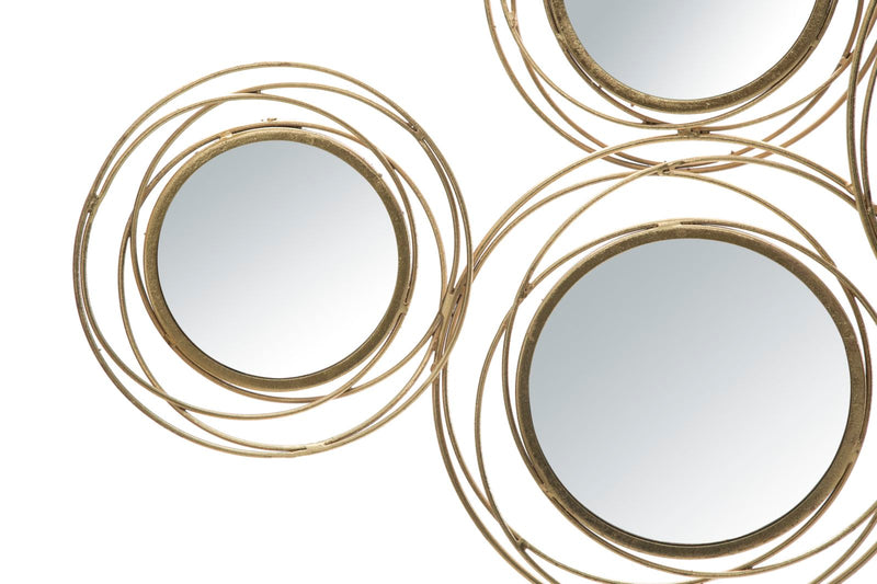 Decoratiune de Perete Mauro Ferretti With Mirrors Auriu Round 124, 5X4X53, 5 cm, Auriu