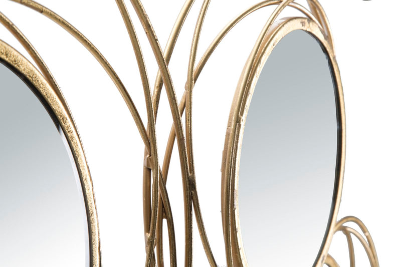 Decoratiune de Perete Mauro Ferretti With Mirrors Auriu Round 124, 5X4X53, 5 cm, Auriu