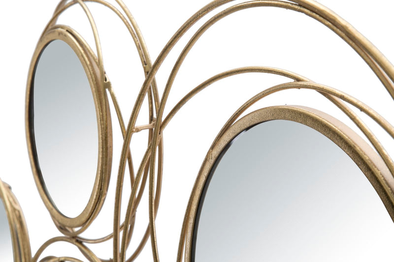 Decoratiune de Perete Mauro Ferretti With Mirrors Auriu Round 124, 5X4X53, 5 cm, Auriu