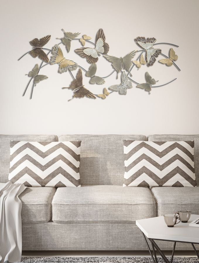 Decoratiune de Perete Mauro Ferretti Butterfly Smart  118X3X52 cm, Multicolor