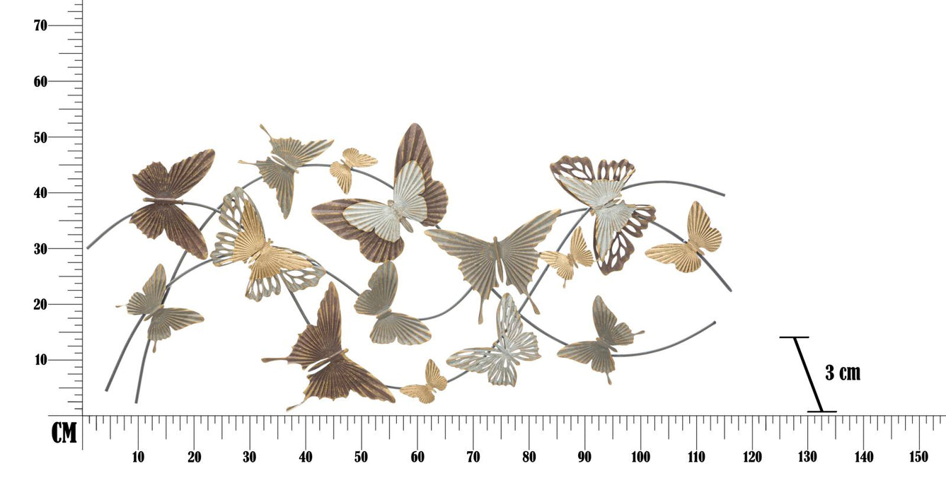 Decoratiune de Perete Mauro Ferretti Butterfly Smart  118X3X52 cm, Multicolor