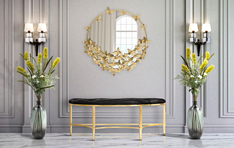 Oglinda decorativa Mauro Ferretti Round New  Ø 91X3X94 cm, Auriu