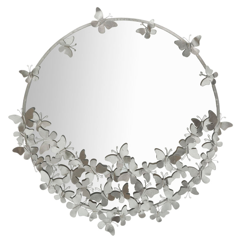 Oglinda decorativa Mauro Ferretti  Butterfly Round Silver  Ø 91X3X94 cm,  Argintiu