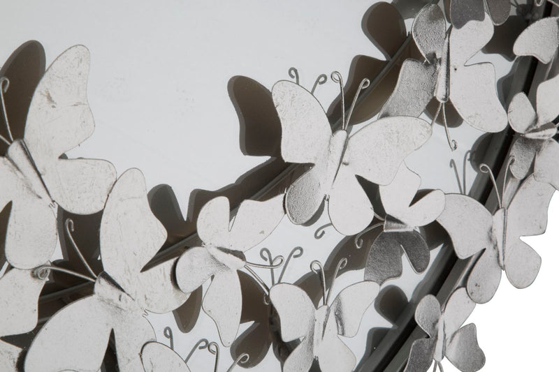 Oglinda decorativa Mauro Ferretti  Butterfly Round Silver  Ø 91X3X94 cm,  Argintiu