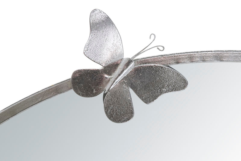 Oglinda decorativa Mauro Ferretti  Butterfly Round Silver  Ø 91X3X94 cm,  Argintiu