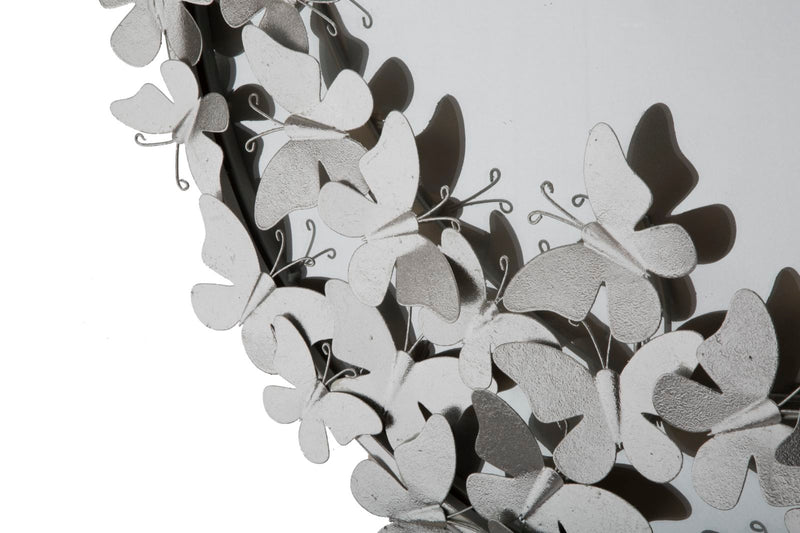 Oglinda decorativa Mauro Ferretti Butterfly Round Silver  Ø 74X4X75 cm,  Argintiu