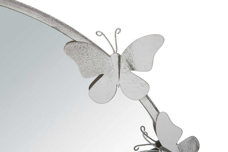 Oglinda decorativa Mauro Ferretti Butterfly Round Silver  Ø 74X4X75 cm,  Argintiu