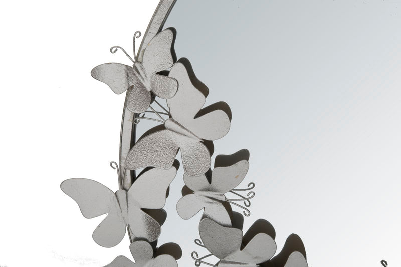 Oglinda decorativa Mauro Ferretti Butterfly Round Silver  Ø 74X4X75 cm,  Argintiu