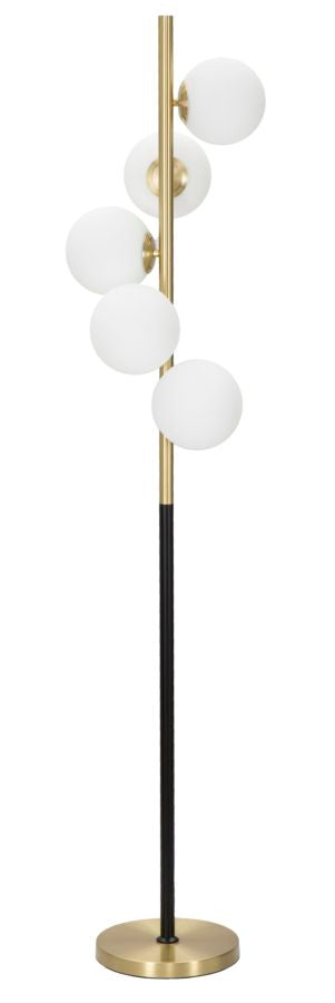 Lampadar Mauro Ferretti Glamy Dark  Ø 30X160 cm, Auriu/Alb/Negru
