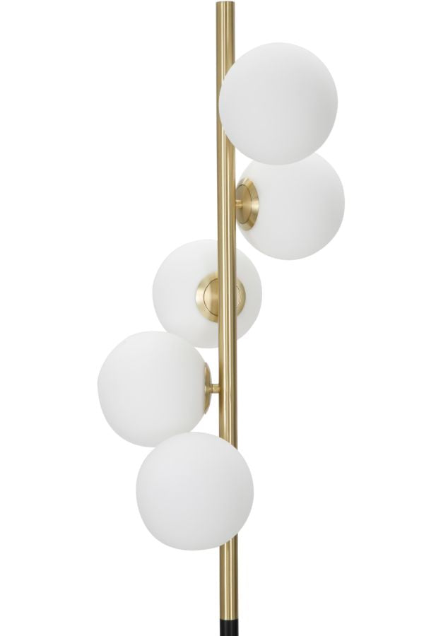 Lampadar Mauro Ferretti Glamy Dark  Ø 30X160 cm, Auriu/Alb/Negru