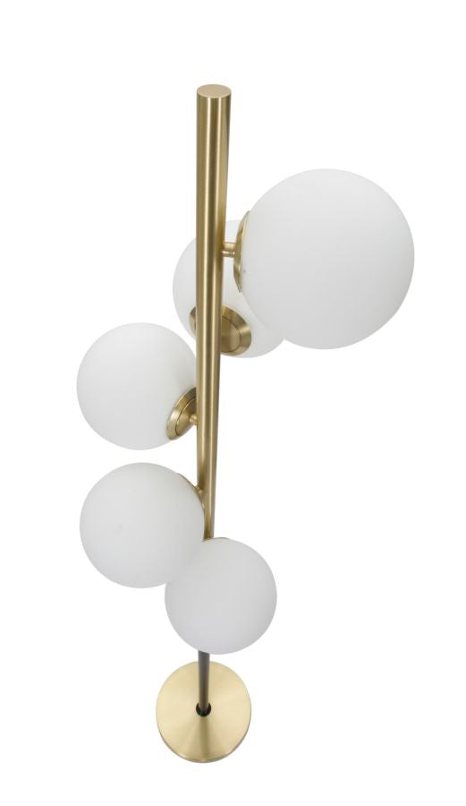 Lampadar Mauro Ferretti Glamy Dark  Ø 30X160 cm, Auriu/Alb/Negru