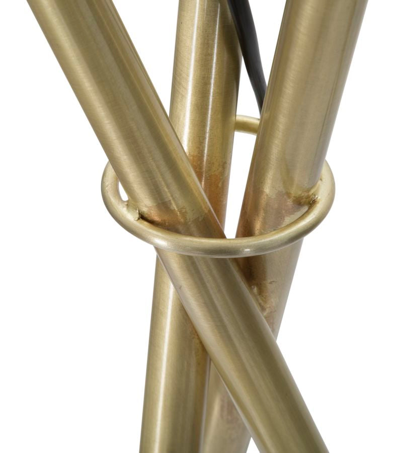 Lampadar Mauro Ferretti  Glamy X  Ø 55X155 cm, Auriu/Alb