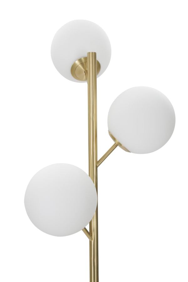 Lampadar Mauro Ferretti  Glamy 3 Luci, E14,  Ø 36X190 cm, Auriu/Alb,