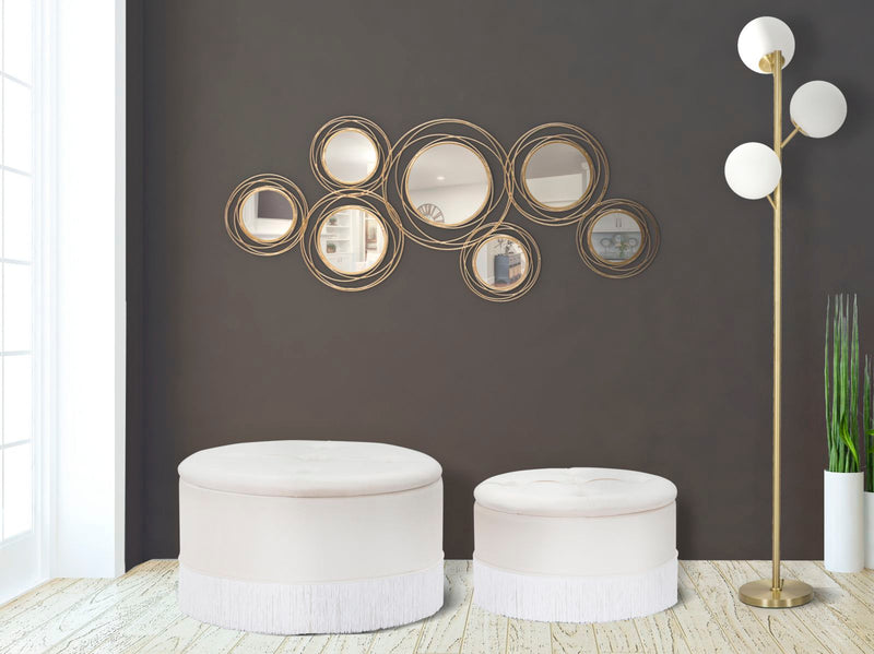 Lampadar Mauro Ferretti  Glamy 3 Luci, E14,  Ø 36X190 cm, Auriu/Alb,