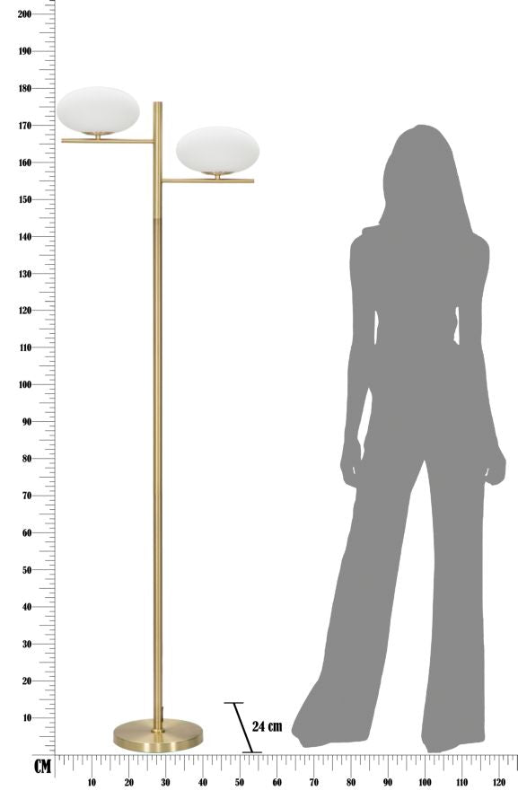 Lampadar Mauro Ferretti  Oval Glamy  51X24X180 cm, Auriu/Alb