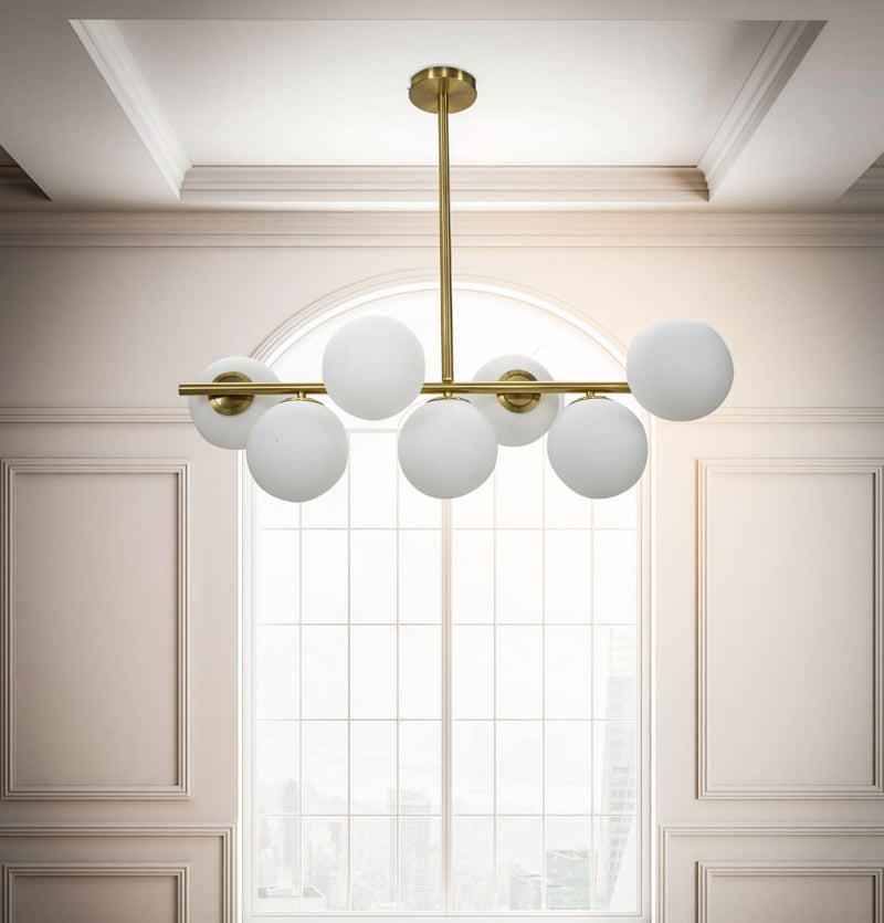 Lustra Mauro Ferretti Glamy 7 Luci  81X30X74 cm, Auriu/Alb