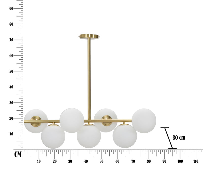 Lustra Mauro Ferretti Glamy 7 Luci  81X30X74 cm, Auriu/Alb