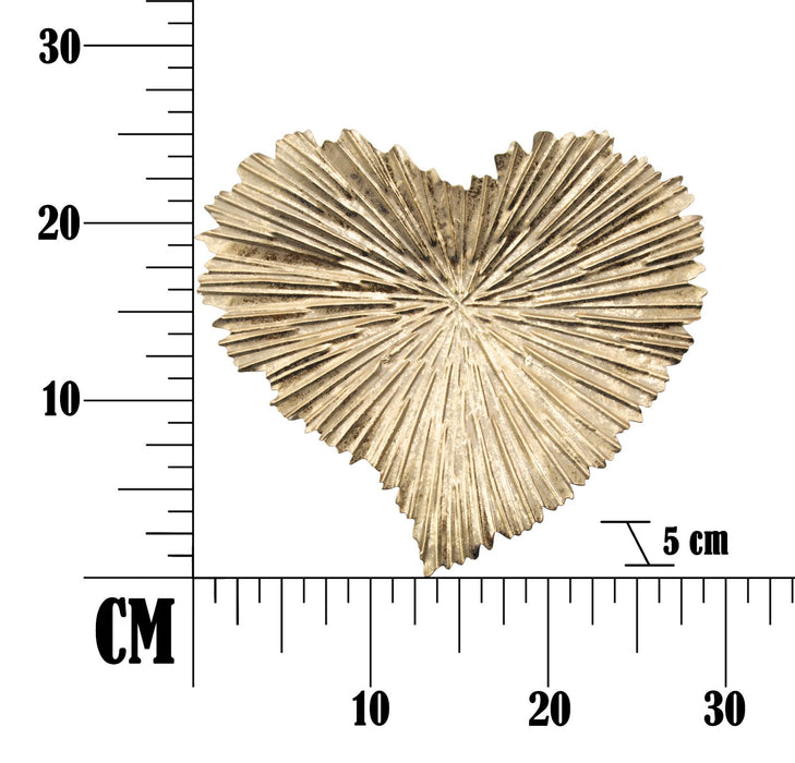 Platou decorativ Mauro Ferretti Tray Heart  29X5X25  cm, Auriu