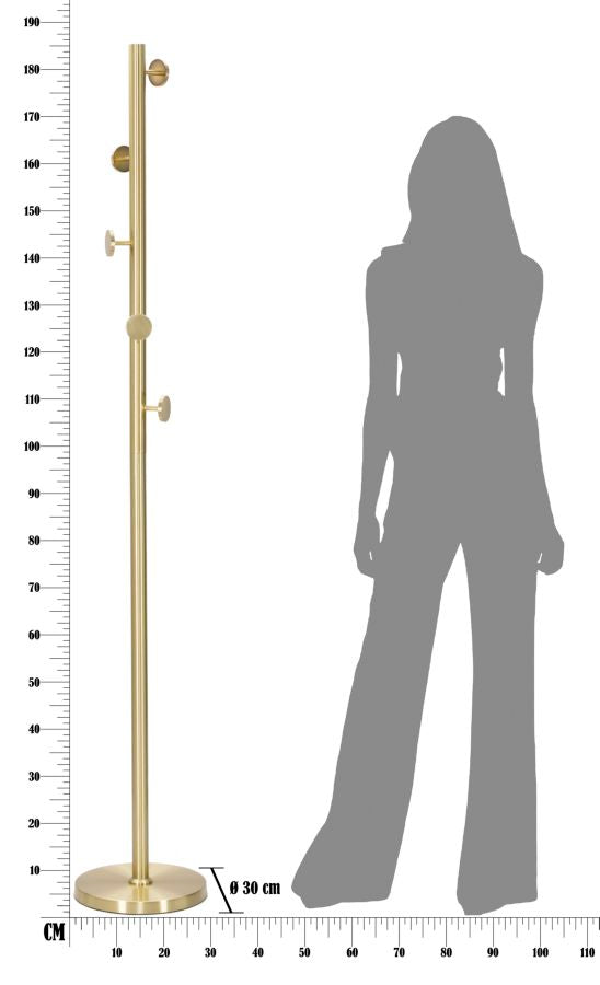 Cuier Mauro Ferretti Abiti Glamy Ø 30X190  cm, Auriu