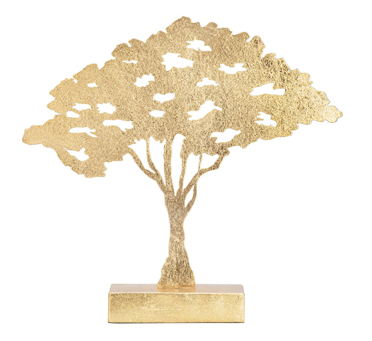 Decoratiune Mauro Ferretti Leaf Tree Plan  43,5X8X41,5  cm, Auriu