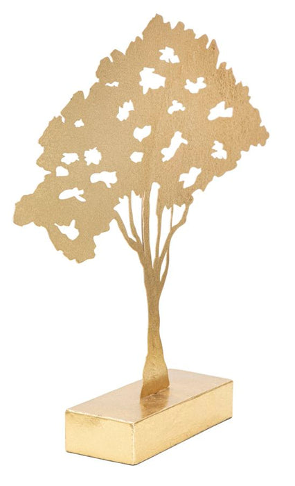 Decoratiune Mauro Ferretti Leaf Tree Plan  43,5X8X41,5  cm, Auriu