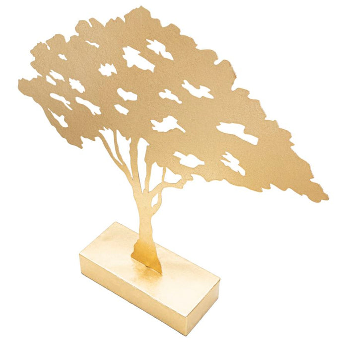 Decoratiune Mauro Ferretti Leaf Tree Plan  43,5X8X41,5  cm, Auriu