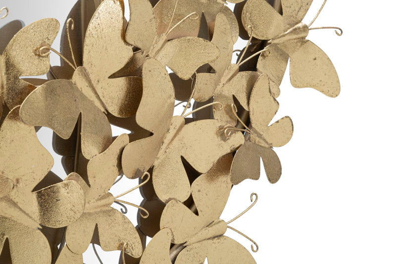 Oglinda decorativa Mauro Ferretti Oval Butterfly, 59X3X89,5 , Oglinda  46X78  cm, Auriu