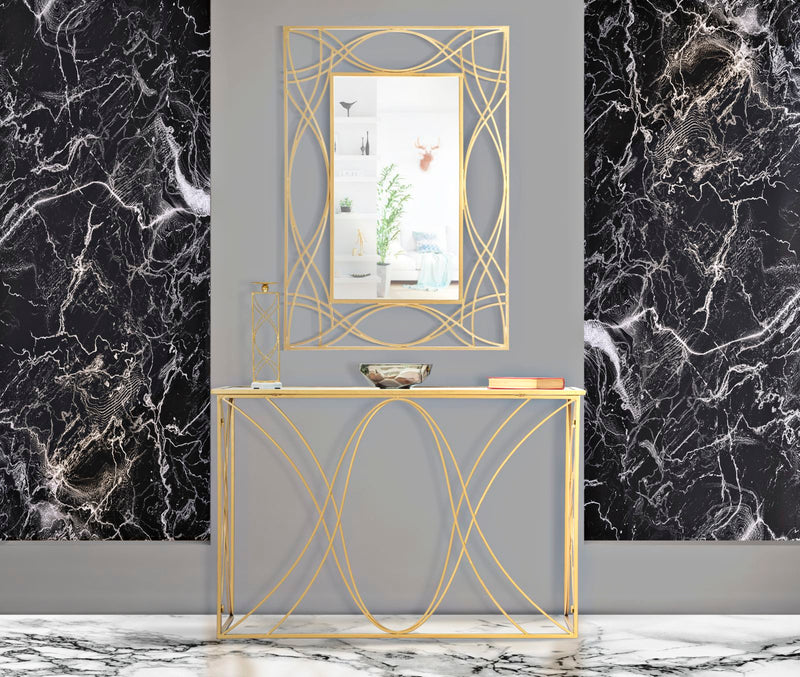 Consola Mauro Ferretti Exy  120X40X80  cm, Auriu/Argintiu