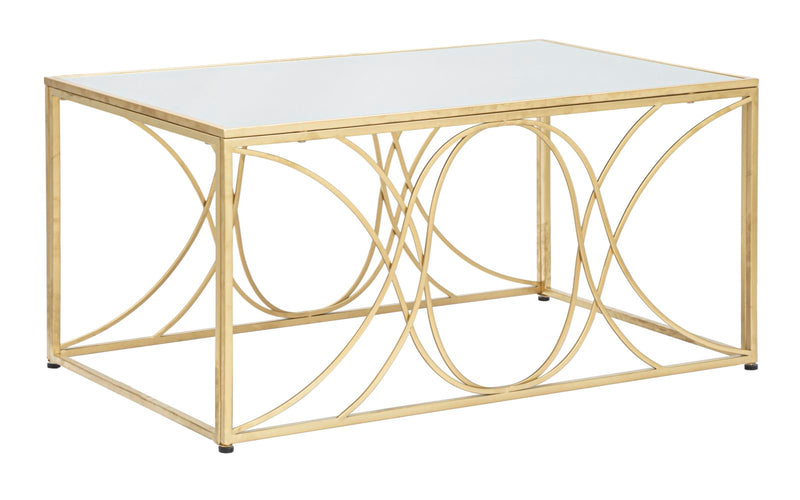Masuta Cafea Mauro Ferretti Exy 90X60X45 cm, Auriu/Argintiu
