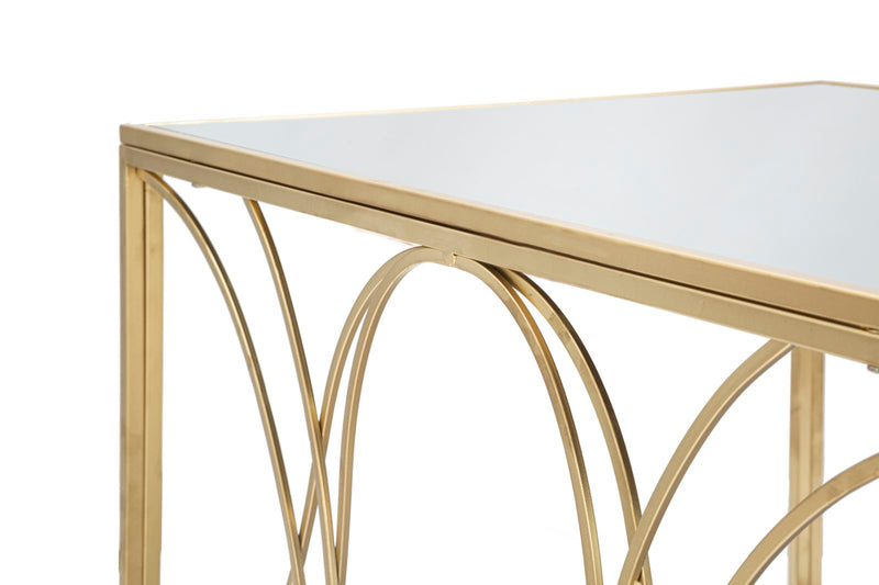 Masuta Cafea Mauro Ferretti Exy 90X60X45 cm, Auriu/Argintiu