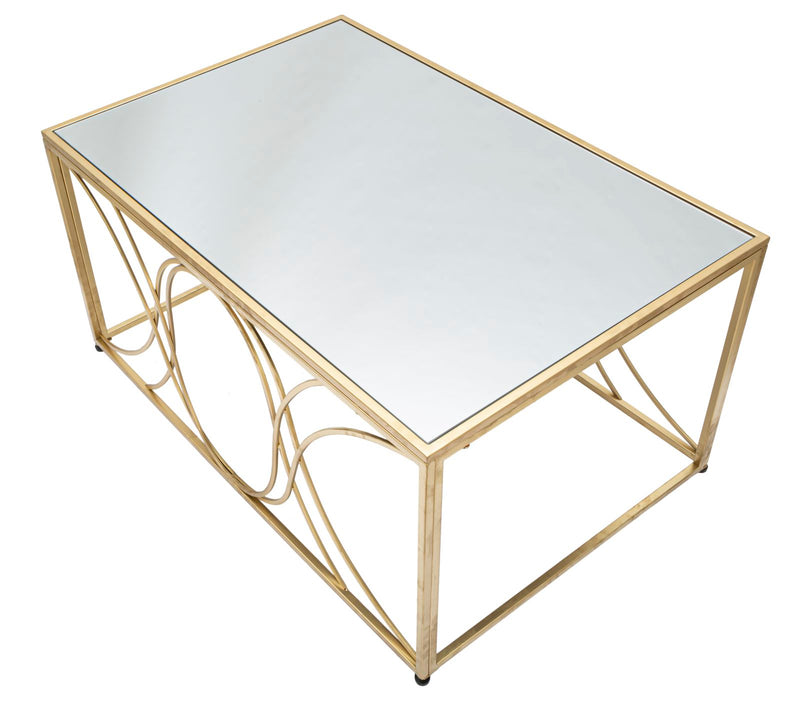 Masuta Cafea Mauro Ferretti Exy 90X60X45 cm, Auriu/Argintiu