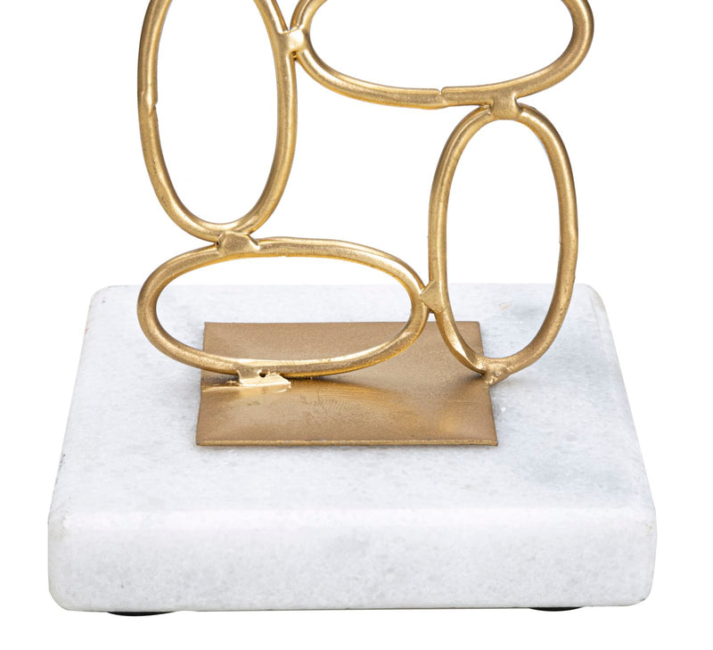 Suport Lumanare Mauro Ferretti Bubbles  10X10X27  cm, Auriu/Alb