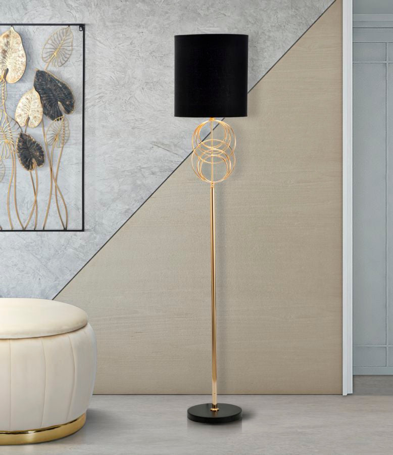 Lampadar Mauro Ferretti Circly  Ø 35X171 cm, Auriu/Negru