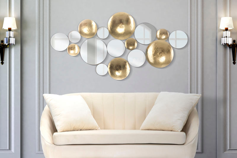 Decoratiune de Perete Mauro Ferretti Mirror Glam  118X2,5X60 cm, Auriu