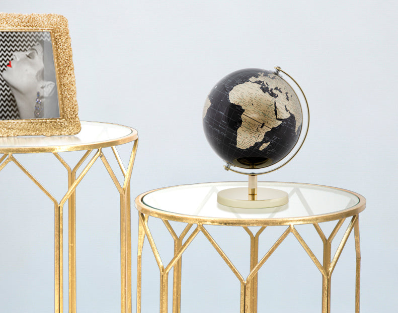 Decoratiune Glob Pamantesc Mauro Ferretti Gold  Ø 20X28  cm, Negru/Auriu
