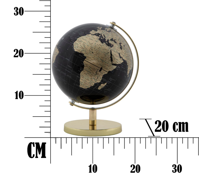 Decoratiune Glob Pamantesc Mauro Ferretti Gold  Ø 20X28  cm, Negru/Auriu
