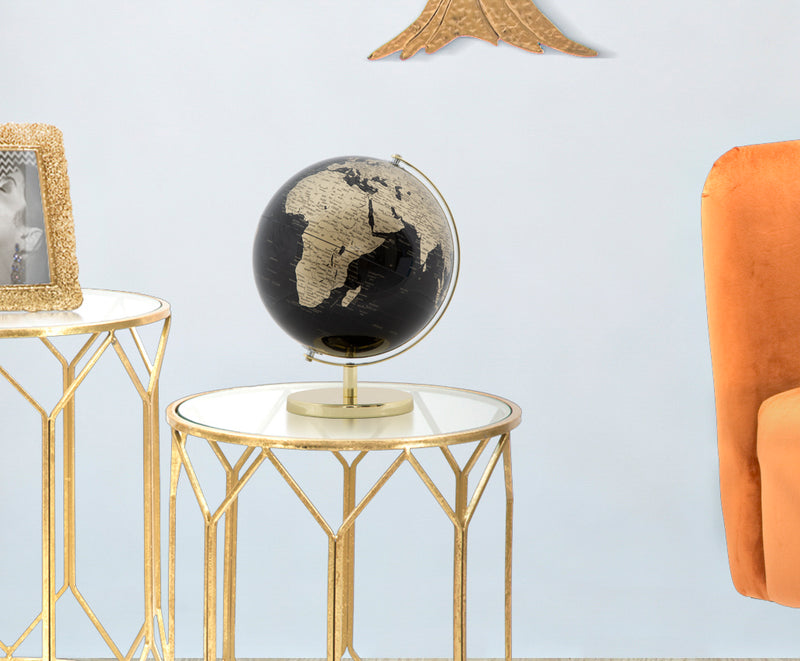 Decoratiune Glob Pamantesc Mauro Ferretti Globe Gold  Ø 25X34 cm, Negru/Auriu