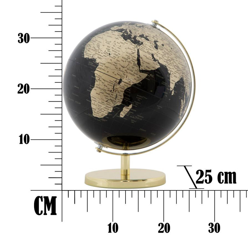 Decoratiune Glob Pamantesc Mauro Ferretti Globe Gold  Ø 25X34 cm, Negru/Auriu