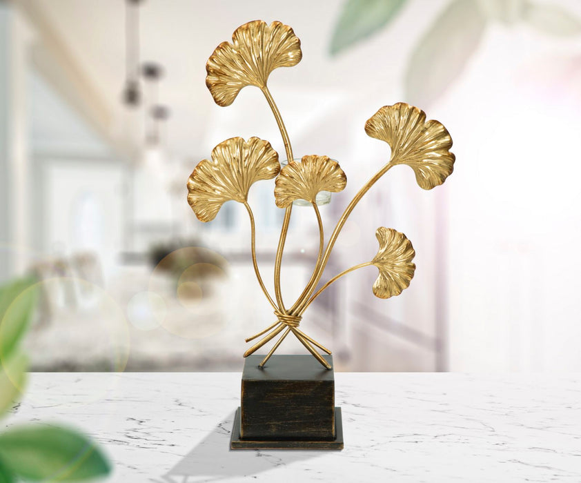 Suport Lumanare Mauro Ferretti Glam Iris  29X12,5X44 cm, Auriu/ Negru