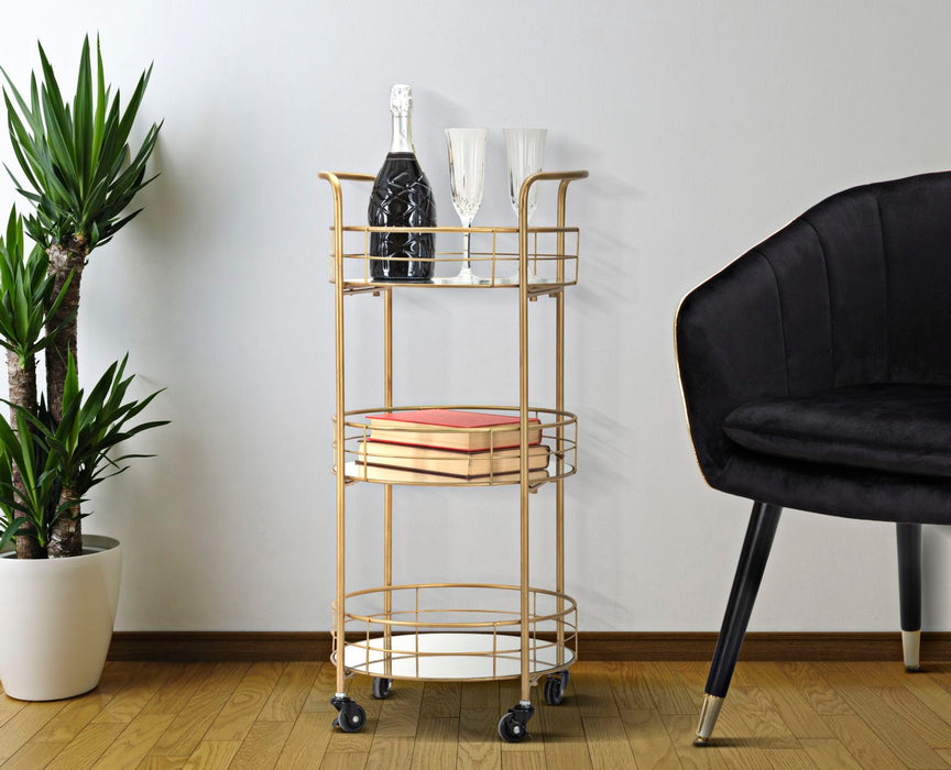 Carucior Servire Mauro Ferretti Glam Rotondo  Ø 38X77,5 cm, Auriu