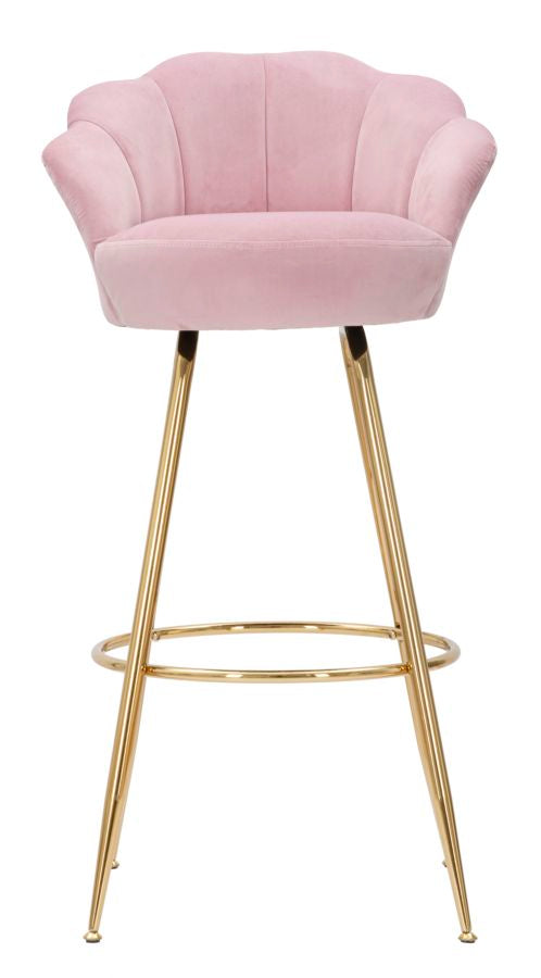 Scaun Bar Mauro Ferretti Vienna Rosa  55X53X110 cm, Roz / Auriu