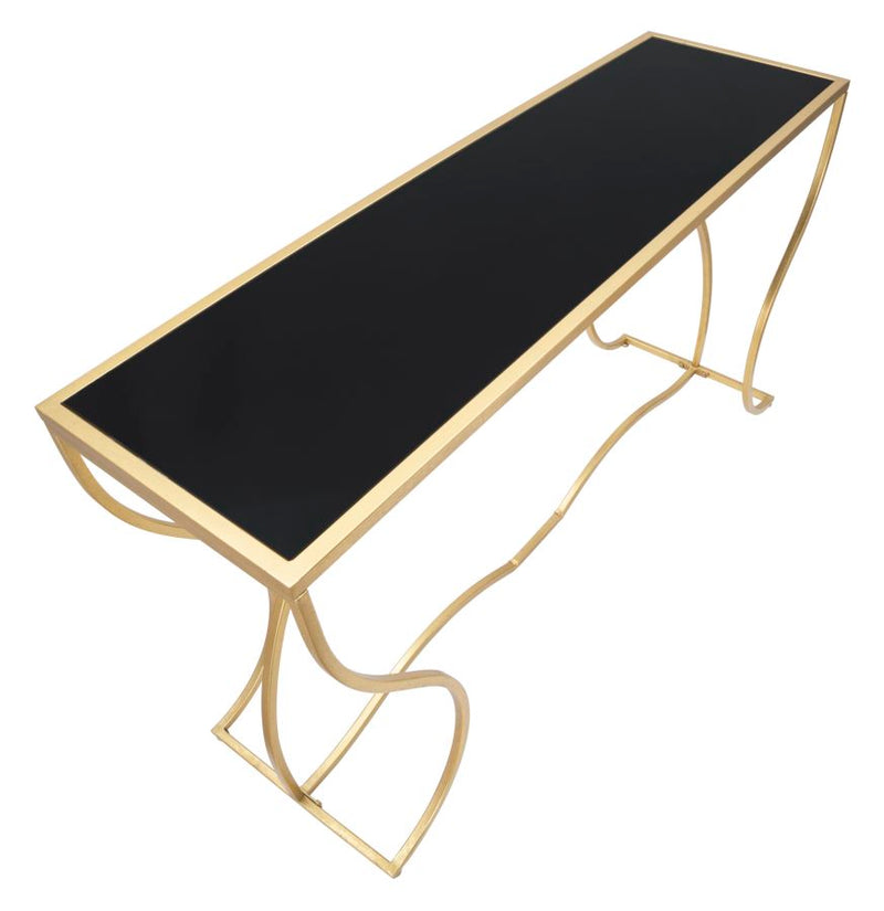 Consola Mauro Ferretti Sunshine  130X40X75 cm, Auriu/Negru