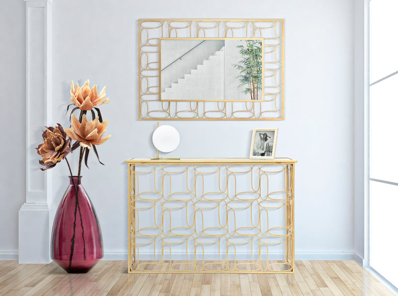 Consola Mauro Ferretti Bubbles  120X40X81 cm, Auriu/Argintiu