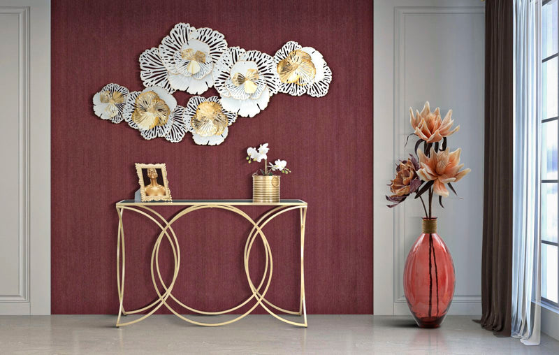 Consola Mauro Ferretti Infinity Small  120X40X79 cm, Auriu/Negru