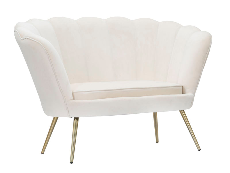 Canapea 2 Locuri Mauro Ferretti Vienna Crema  130X74X84 cm, Alb /Auriu
