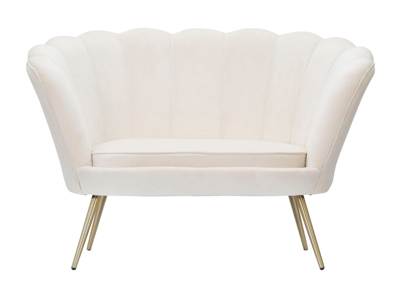 Canapea 2 Locuri Mauro Ferretti Vienna Crema  130X74X84 cm, Alb /Auriu