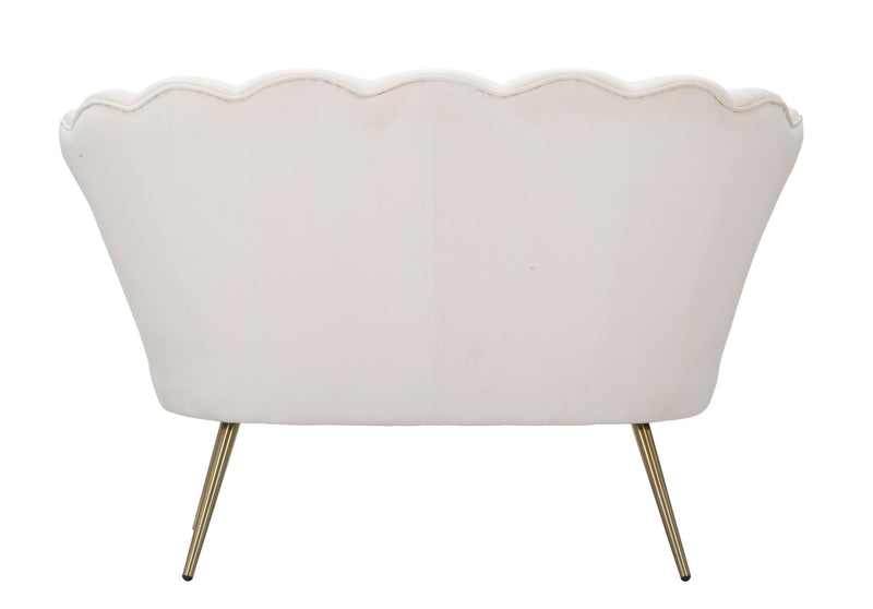 Canapea 2 Locuri Mauro Ferretti Vienna Crema  130X74X84 cm, Alb /Auriu